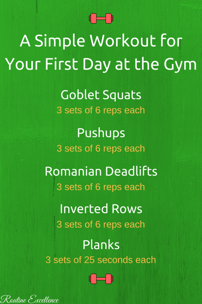 A simple "first day at the gym" workout